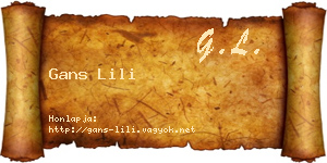 Gans Lili névjegykártya